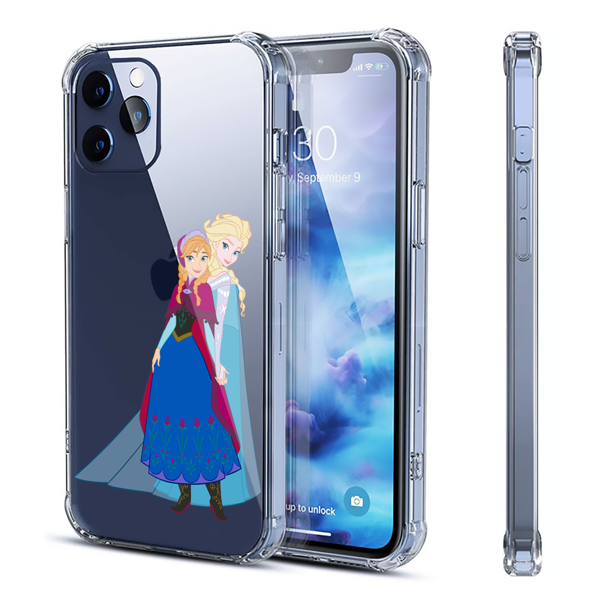 （画像用） アナと雪の女王 アンナ エルサ Frozen Anna Elsa 【iPhone 12シリーズ対応】透明スマホケース（クリアソフトケース）